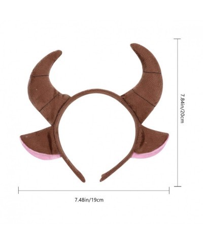 2Pcs Bull Ears and Horns Headband Zoo Cartoon Plush Animal Ear Headbands Costume for Halloween Christmas Festival Theme Party...