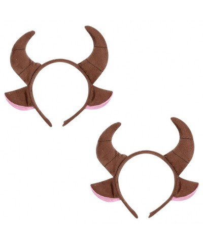 2Pcs Bull Ears and Horns Headband Zoo Cartoon Plush Animal Ear Headbands Costume for Halloween Christmas Festival Theme Party...