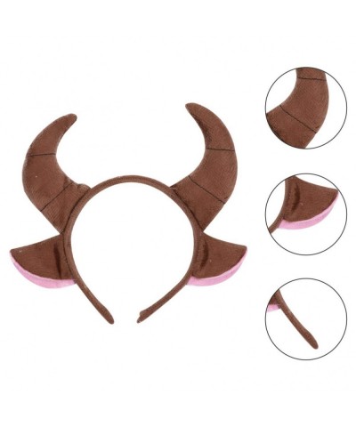 2Pcs Bull Ears and Horns Headband Zoo Cartoon Plush Animal Ear Headbands Costume for Halloween Christmas Festival Theme Party...