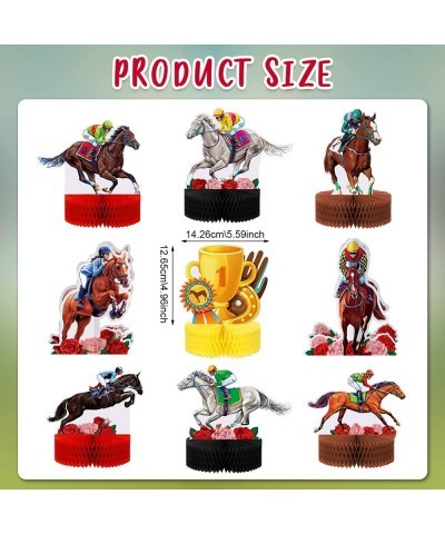 9 Pcs Kentucky Horsing Racing Derby Decorations Horse Racing Honeycomb Centerpieces Kentucky Horse Derby Party Supplies 3D Ho...