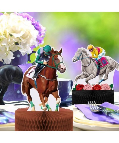 9 Pcs Kentucky Horsing Racing Derby Decorations Horse Racing Honeycomb Centerpieces Kentucky Horse Derby Party Supplies 3D Ho...