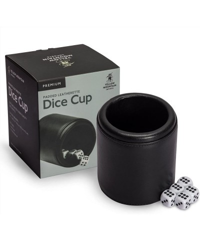 Premium Padded Leatherette Dice Cup with 5 (14mm) 6-Sided Dice Set $31.52 Game Accessories