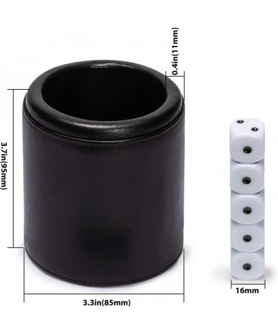 Premium Padded Leatherette Dice Cup with 5 (14mm) 6-Sided Dice Set $31.52 Game Accessories