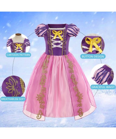 Rapunzel Dress for Girls Purple Princess Costume With Fairy Wand And Crown Tiara For Wedding/Party/Cosplay $46.21 Kids' Costumes