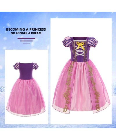 Rapunzel Dress for Girls Purple Princess Costume With Fairy Wand And Crown Tiara For Wedding/Party/Cosplay $46.21 Kids' Costumes