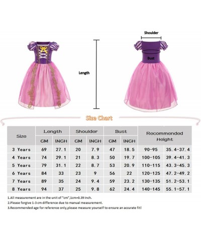 Rapunzel Dress for Girls Purple Princess Costume With Fairy Wand And Crown Tiara For Wedding/Party/Cosplay $46.21 Kids' Costumes