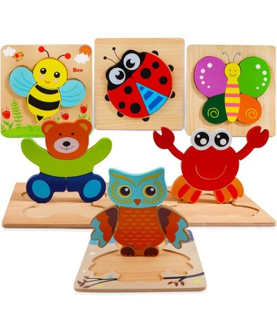 Toddlers Puzzles Wooden Jigsaw Puzzles for Toddlers 6 Pack Wooden Animal Puzzles Toys for Kids Ages 1 2 3 4 5 Educational Ear...