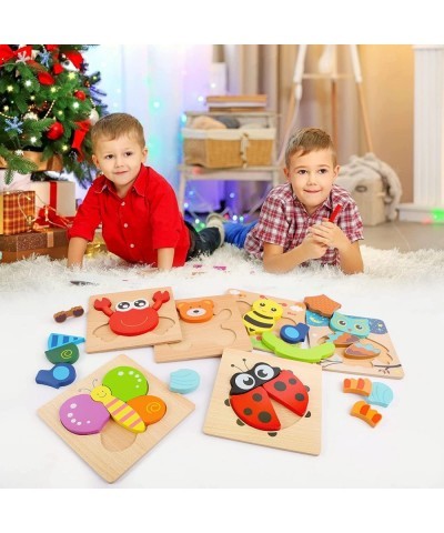 Toddlers Puzzles Wooden Jigsaw Puzzles for Toddlers 6 Pack Wooden Animal Puzzles Toys for Kids Ages 1 2 3 4 5 Educational Ear...