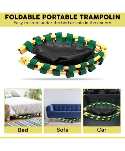 Kids Trampoline Portable & Foldable 36 Inch Round Jumping Mat for Toddler Durable Steel Metal Construction Frame with Padded ...