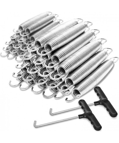 |20 Pack| / |40 Pack| 7" Silver Trampoline Spring Galvanized Steel Replacement with Free T-Hook for Skywalker JumpKing Upperb...