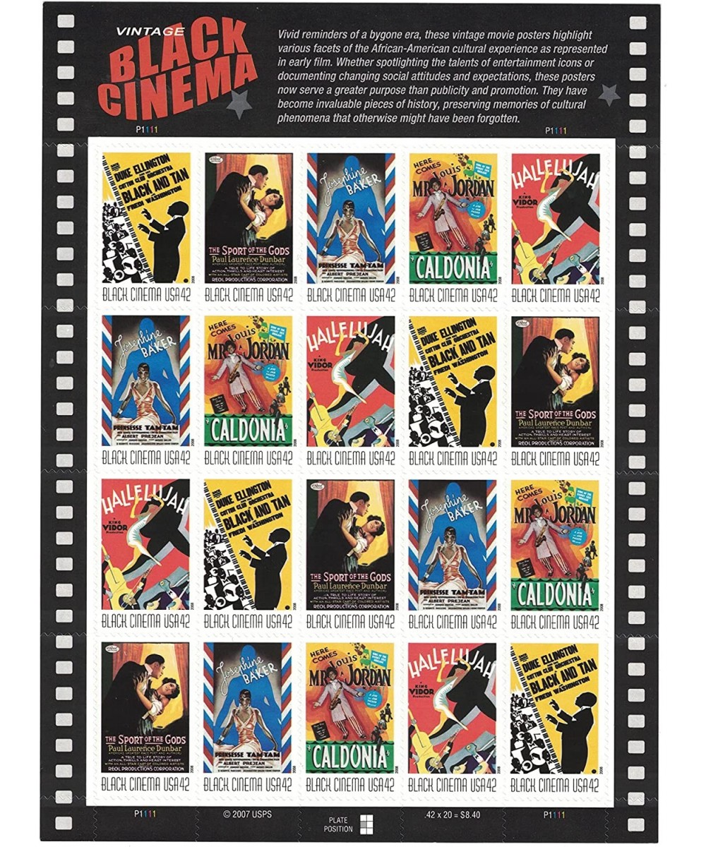 Vintage Black Cinema 20 x 42 cent U.S. Postage U.S. Postage Stamps $29.74 Collectible Postage Stamps