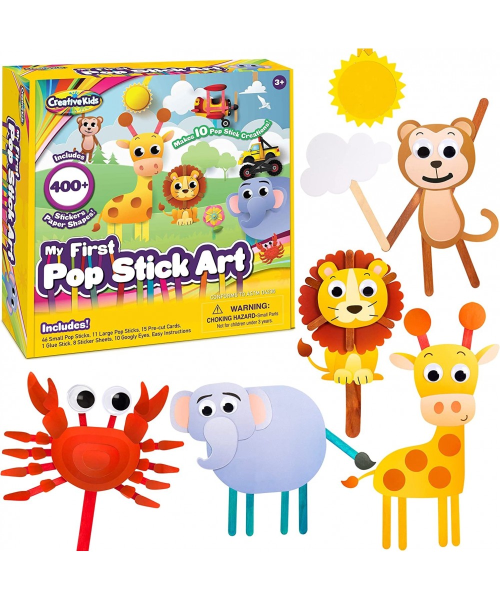 Preschool Crafts for Kids Create 12 Pop Stick Art Figures with 400+ Stickers & Punch Outs Toddler Art Set Fine Motor Activiti...