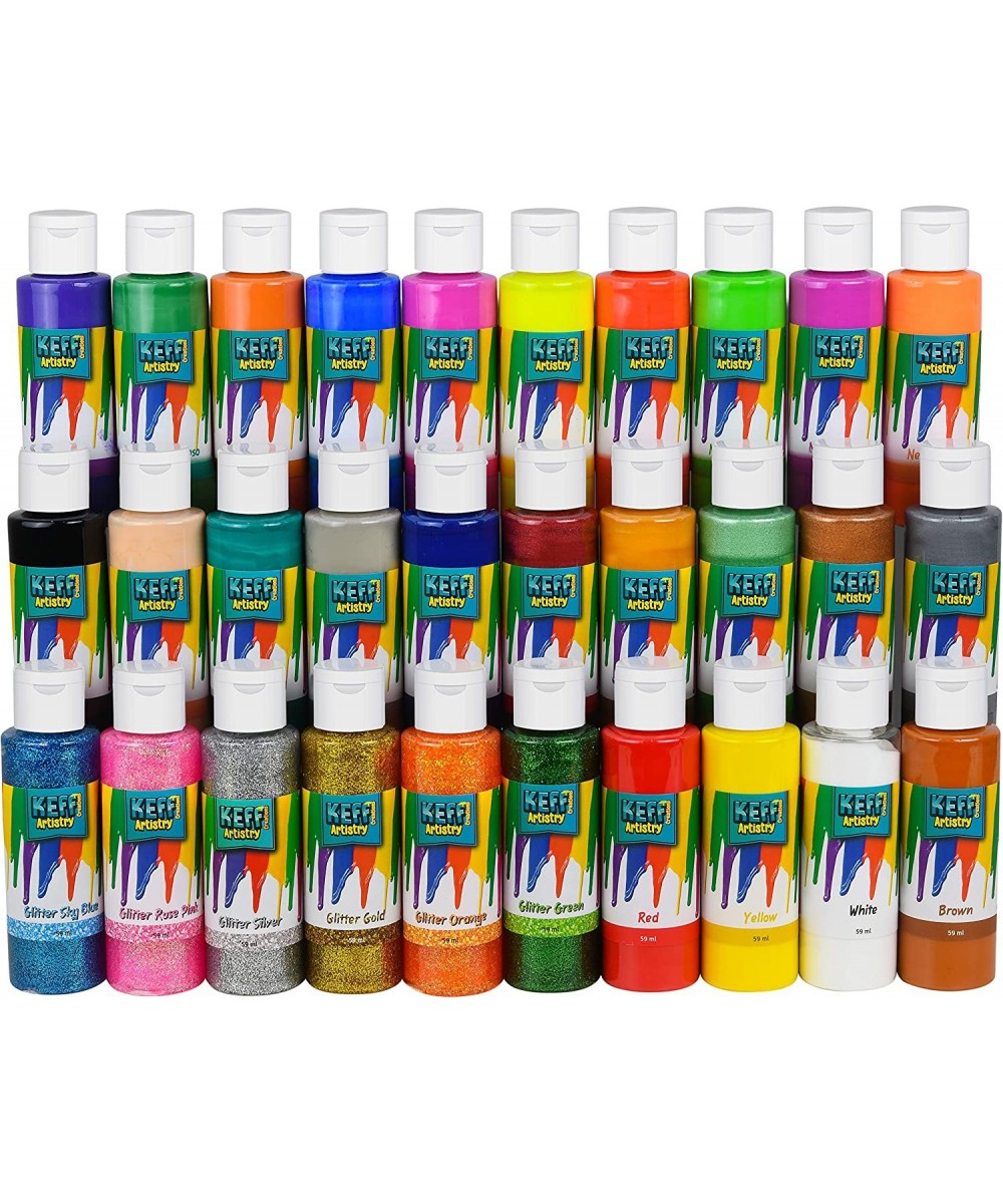 Washable Tempera Paint for Kids - 30 Colors Non Toxic Kids Paint Set with Toddler Art Supplies for Poster Paint Finger Painti...