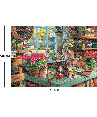 1000 Piece Jigsaw Puzzle 26.75" L X 19.75" W-Set of Two Jigsaw Puzzle Sets-Bookshelf Cat-Windowsill Cat $25.88 Jigsaw Puzzles