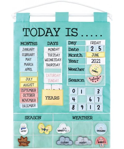 Preschool Educational Wall Calendar - 53 Fabric Pieces for Months Days Years Weather & Seasons $48.16 Early Development & Act...