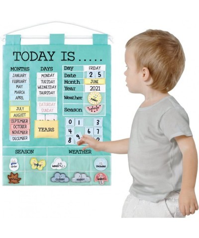 Preschool Educational Wall Calendar - 53 Fabric Pieces for Months Days Years Weather & Seasons $48.16 Early Development & Act...