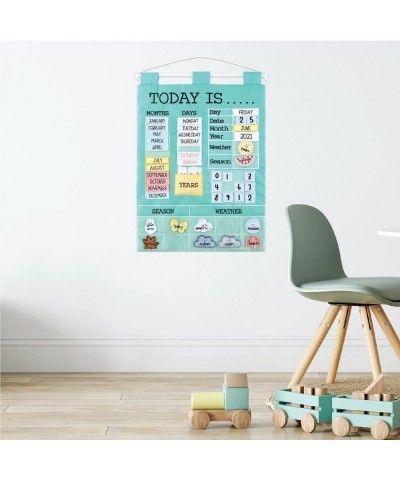 Preschool Educational Wall Calendar - 53 Fabric Pieces for Months Days Years Weather & Seasons $48.16 Early Development & Act...