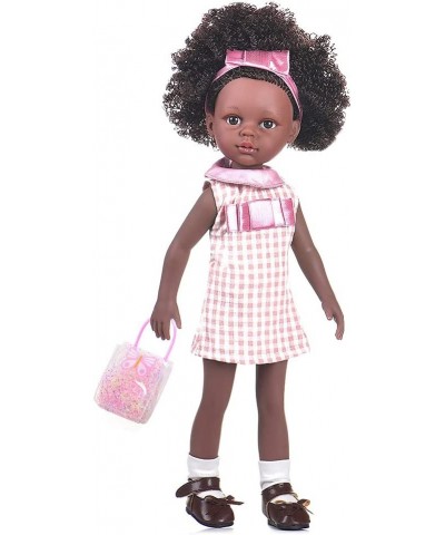 Girl’s Black Doll 14.5-inch African American Baby Doll Realistic Soft Doll Suitable for Children Over 3 Years Old (with Cute ...