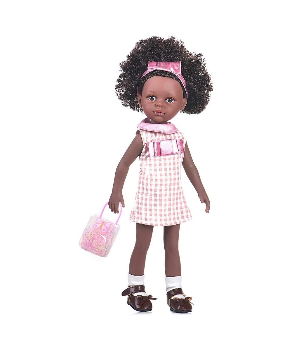 Girl’s Black Doll 14.5-inch African American Baby Doll Realistic Soft Doll Suitable for Children Over 3 Years Old (with Cute ...