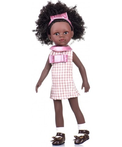 Girl’s Black Doll 14.5-inch African American Baby Doll Realistic Soft Doll Suitable for Children Over 3 Years Old (with Cute ...