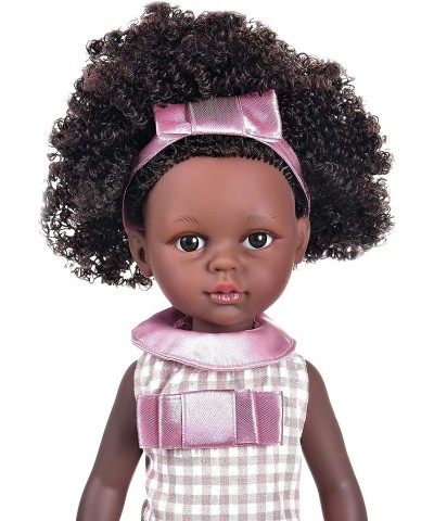 Girl’s Black Doll 14.5-inch African American Baby Doll Realistic Soft Doll Suitable for Children Over 3 Years Old (with Cute ...