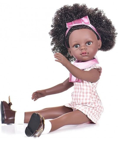 Girl’s Black Doll 14.5-inch African American Baby Doll Realistic Soft Doll Suitable for Children Over 3 Years Old (with Cute ...