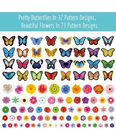 1260 PCS Butterfly & Flower Stickers 24 Sheets Colorful Springtime Blossom Stickers Insect and Plant Stickers Spring Themed P...