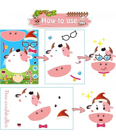 48 Pcs 8 Sheets Make a Face Cow Stickers DIY Cow Stickers Make Your Own Stickers Fun Craft Project for Kids Cow Themed $14.30...