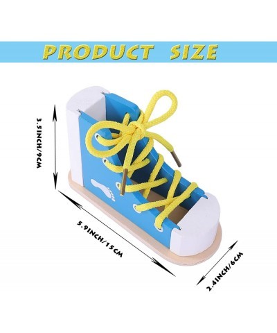 Learn to Tie Shoes - Wooden Lacing Shoe Tying Practice for Kids Safe & Reusable Wood Shoelaces Tying Toy Educational Toy $22....