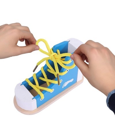 Learn to Tie Shoes - Wooden Lacing Shoe Tying Practice for Kids Safe & Reusable Wood Shoelaces Tying Toy Educational Toy $22....