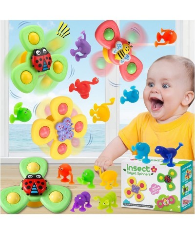 Suction Cup Spinner Toy for Baby - 12 Pcs Window Toys for Toddlers 1-3 Year Old Sucker Toys Airplane Travel Baby Spinning Toy...