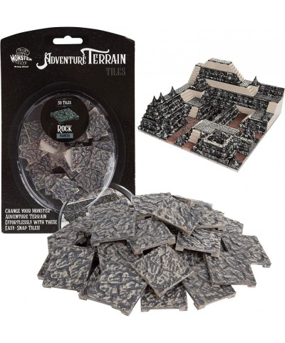 Monster Adventure Terrain- 50pc Rock Tile Expansion Pack- Hand-Painted 1x1” Tile Set- Easy Snap Creates Amazing Tabletop Terr...