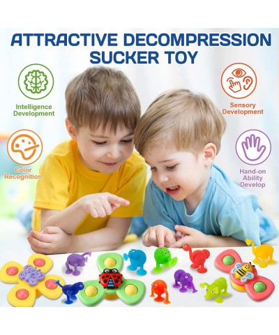 Suction Cup Spinner Toy for Baby - 12 Pcs Window Toys for Toddlers 1-3 Year Old Sucker Toys Airplane Travel Baby Spinning Toy...