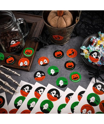 100 Pieces Halloween Stickers Round Seal Label Stickers Assorted Pumpkin Skull Bat Ghost Pattern Stickers for Halloween Party...