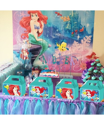 90PCS Little Mermaid Party Favors Set Ariel Princess Silicone Bracelet Keychain Stickers Buttons Mermaid Gift Boxes for Ariel...