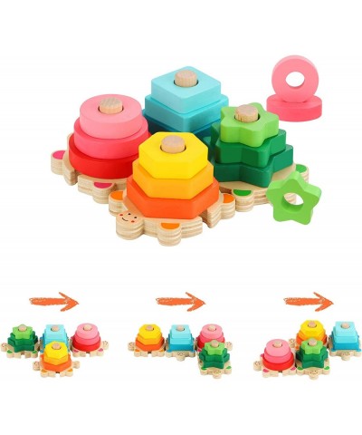 Wooden Stacking Toys for Toddler 2 3 4 Year Old Shape Sorter Montessori Educational Puzzle Blocks Toys Best Gifts for Girls B...