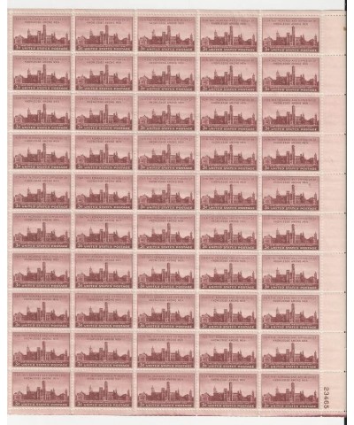 1946 Unused MNH OG Full Sheet (50) 3 Cent Scott Catalog 943 Smithsonian Institute Centennial 1846-1946 100 Year Anniversary M...