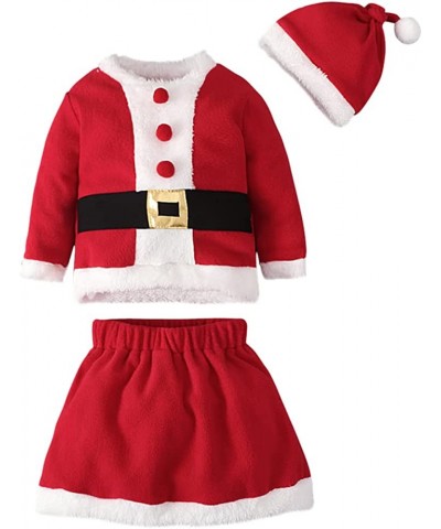 Kids Toddler Baby Girl Santa Costumes Christmas Flannel Dress Snowflake Print Dresses With Hat Cosplay Winter Clothes $17.85 ...