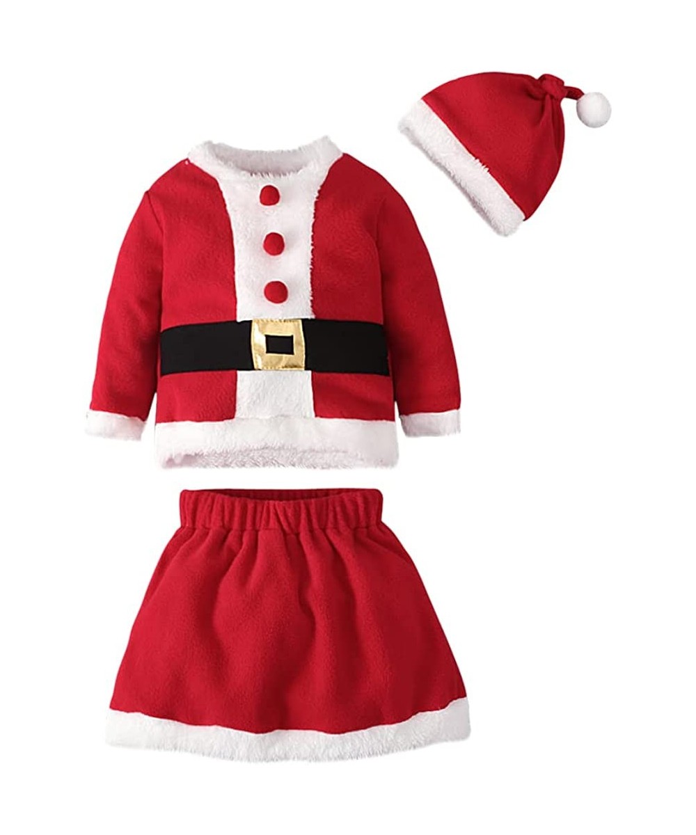 Kids Toddler Baby Girl Santa Costumes Christmas Flannel Dress Snowflake Print Dresses With Hat Cosplay Winter Clothes $17.85 ...