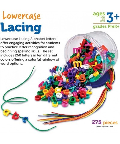 Lowercase Lacing Letters - 275 Pieces Ages 3+ Toddler Alphabet Learning Toys Preschool Games Homeschool Supplies Fine Motor S...