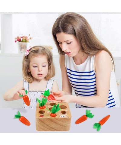 Montessori Educational Toys Wooden Carrots Harvest Shape Size Sorting Games for Matching Puzzle Gift Preschool Learning for B...