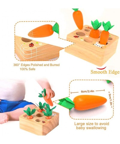 Montessori Educational Toys Wooden Carrots Harvest Shape Size Sorting Games for Matching Puzzle Gift Preschool Learning for B...