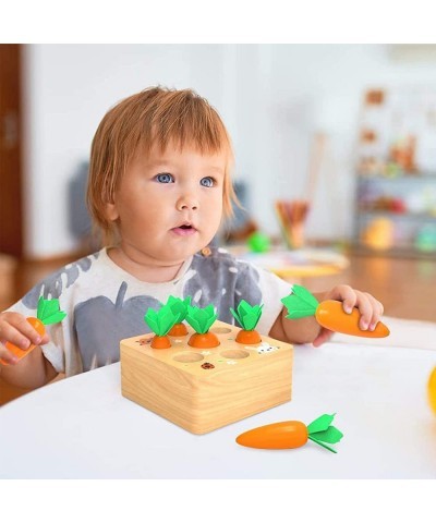 Montessori Educational Toys Wooden Carrots Harvest Shape Size Sorting Games for Matching Puzzle Gift Preschool Learning for B...