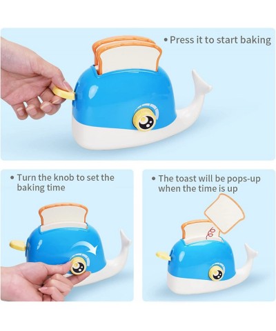 Kids Toaster Toy Kitchen Set Pretend Play Toaster with Cooking Food Toys for Toddlers Play Kitchen Accessories for 3 4 5 6 7 ...