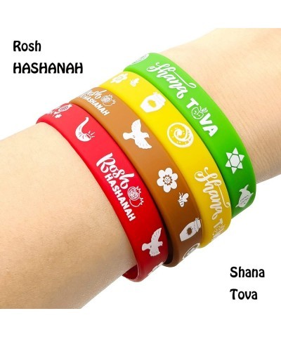 24 Packs Rosh Hashanah Silicone Wristbands Shana Tova Party Supplies Jewish New Year Party Favors Party Gifts Prize Goodie Ba...