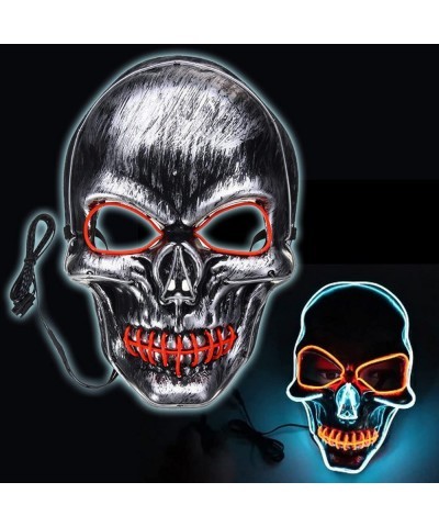 Vampire Skull Head Halloween Mask with Moving Jaw Halloween Purge Mask LED Light Up Scary Spooky Mask Skeleton Zombie Mask $3...