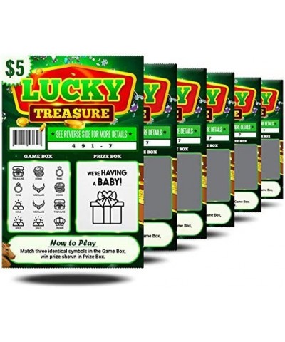 6 Pack - Pregnancy Announcement Lottery Scratch-Off Tickets | 4x6 Authentic Looking | Great for Baby Announcements | Perfect ...