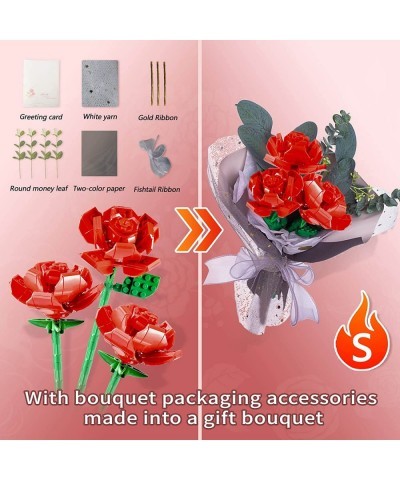 Iconic Rose Flowers Building Kit Creative Idea Plants Bouquet Stacking Blocks Gifts for Adults New 2022 (285 Pieces) $34.85 T...