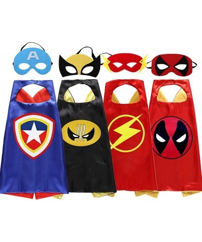 Kids Superhero Capes and Masks Super Hero Dress Up Costumes Roleplay Cosplay Outfit 4 Sets $27.62 Kids' Costumes