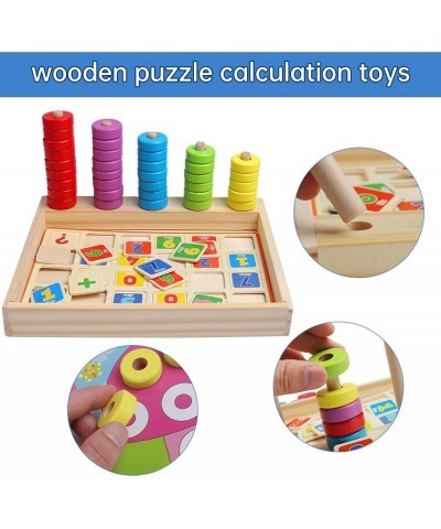 Wooden Puzzles Counting Toys Preschool Learning Toys for Toddlers Educational Stacking Rings and Counting Games Match Shape S...